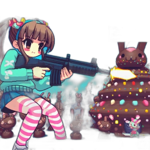 weapon, pixel art, anime, concept art transparent PNG cut-out