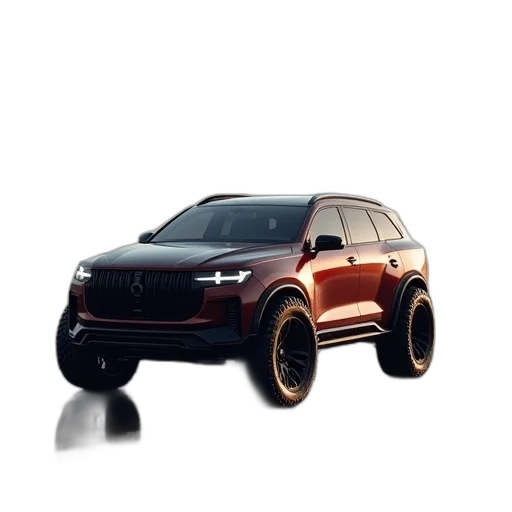 car, robot, 3d render, photorealistic transparent PNG cut-out