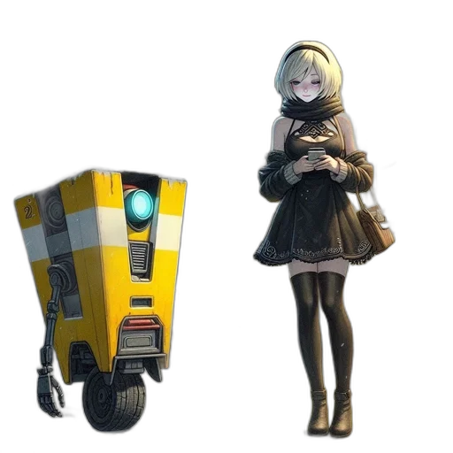 robot, weapon, car, staff transparent PNG cut-out