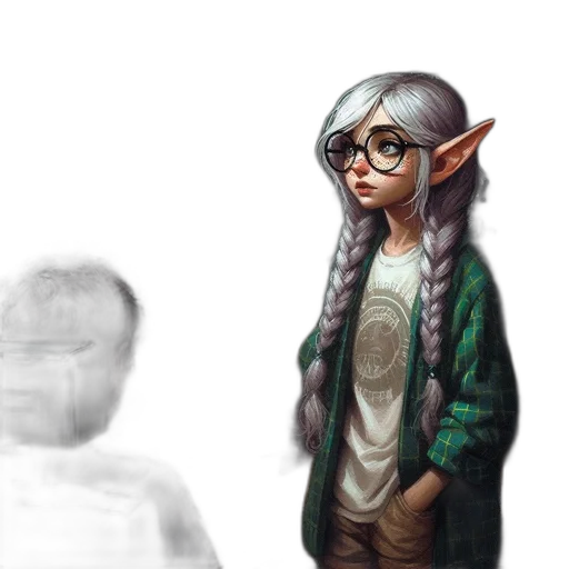 staff, jacket, creature, face transparent PNG cut-out