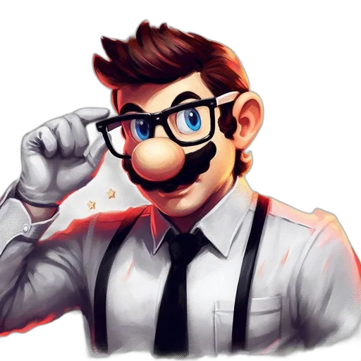 staff, face, cartoon, pixel art transparent PNG cut-out