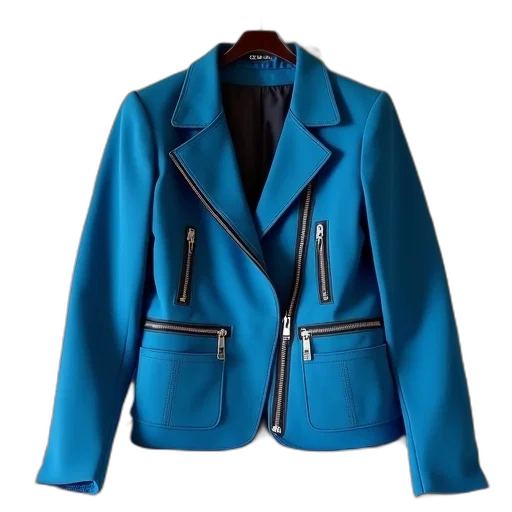 jacket, blue, blazer, zips transparent PNG cut-out