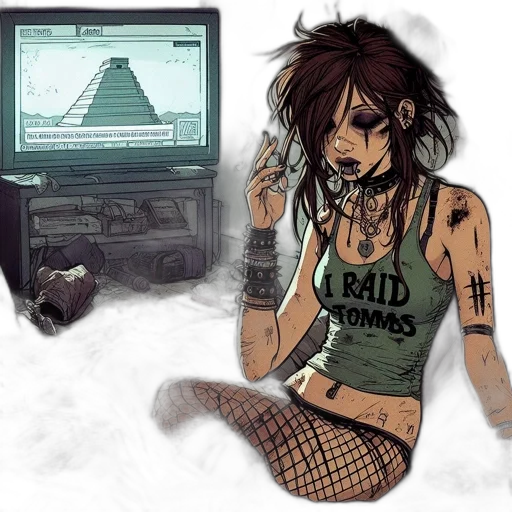cyberpunk, concept art, vaporwave, pixel art transparent PNG cut-out