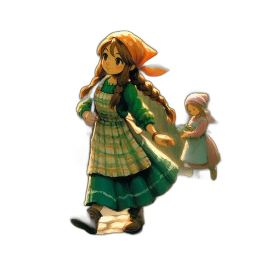 dress, staff, crown, weapon transparent PNG cut-out