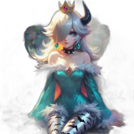 crown, dress, dragon, creature transparent PNG cut-out