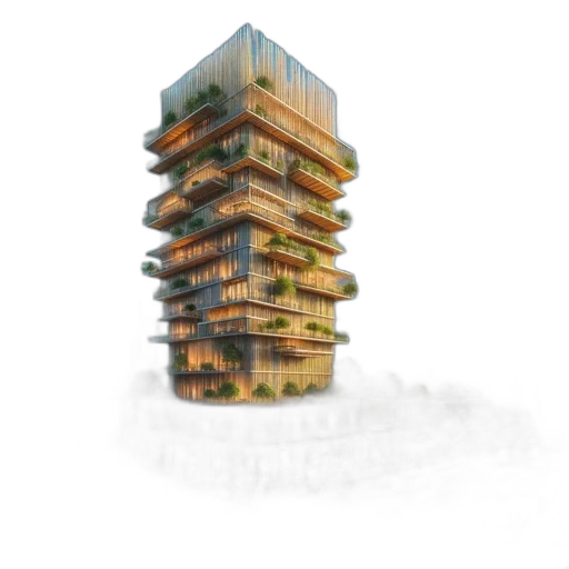 building, 3d render, concept art, photorealistic transparent PNG cut-out