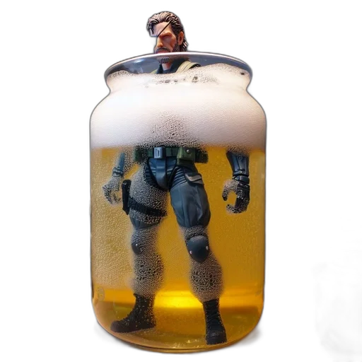 bottle, robot, jacket, weapon transparent PNG cut-out