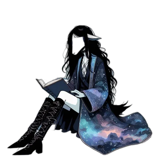 jacket, dress, staff, fantasy art transparent PNG cut-out