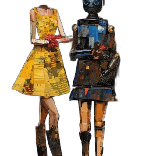 robot, dress, concept art, cyberpunk transparent PNG cut-out