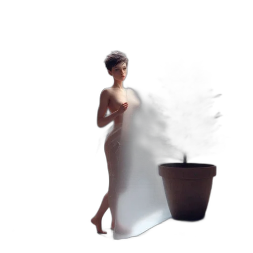 dress, robot, mask, hair transparent PNG cut-out