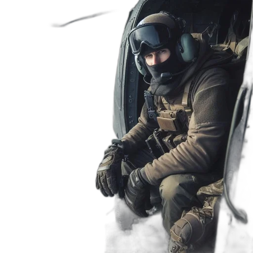 jacket, mask, face, weapon transparent PNG cut-out
