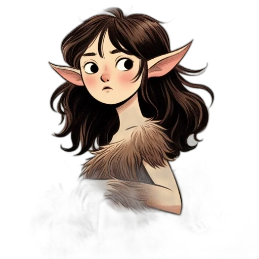 creature, dragon, staff, hair transparent PNG cut-out