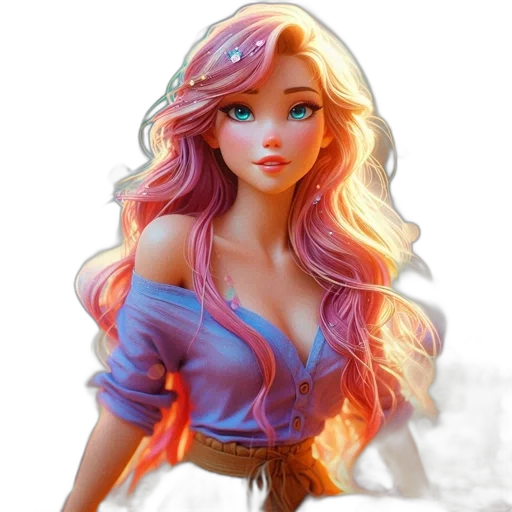 dress, hair, fantasy art, photorealistic transparent PNG cut-out
