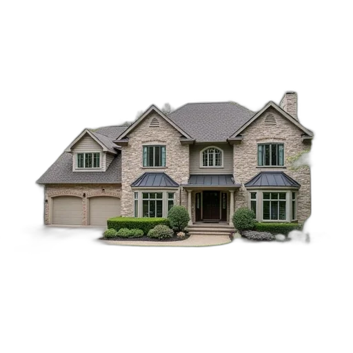 building, 3d render, photorealistic, house transparent PNG cut-out