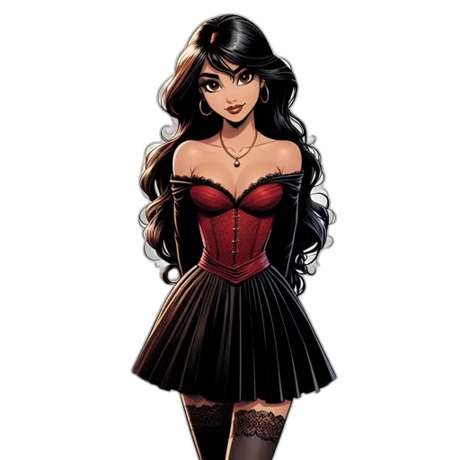 dress, comic book art, cartoon, concept art transparent PNG cut-out