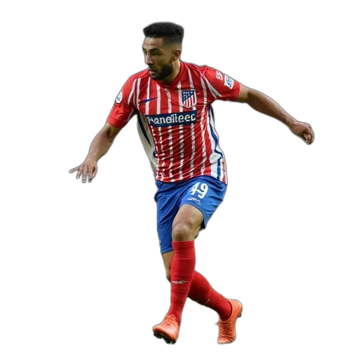 soccer, player, action, during transparent PNG cut-out