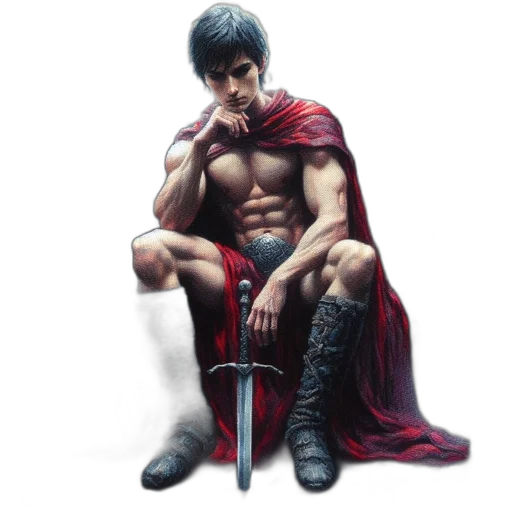 sword, fantasy art, photorealistic, comic book art transparent PNG cut-out