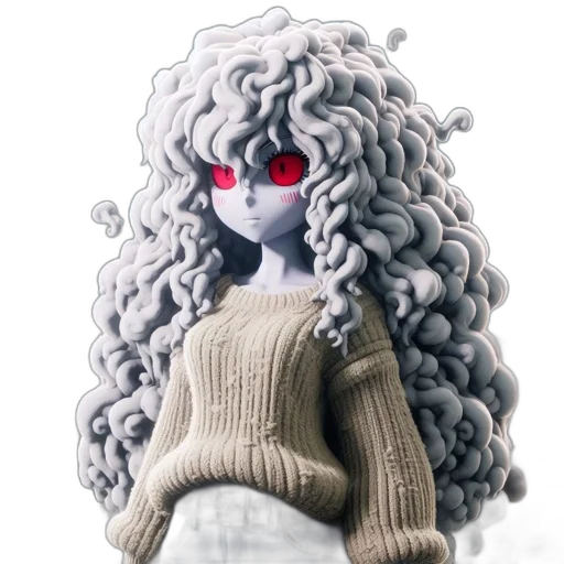 hair, creature, mask, jacket transparent PNG cut-out