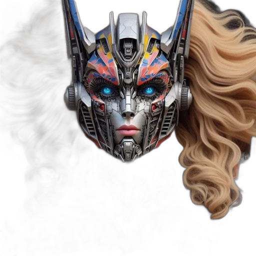 mask, face, hair, robot transparent PNG cut-out