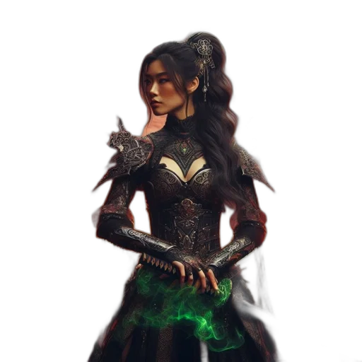 dress, staff, fantasy art, concept art transparent PNG cut-out