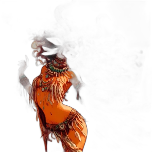 dress, jewelry, mask, hair transparent PNG cut-out