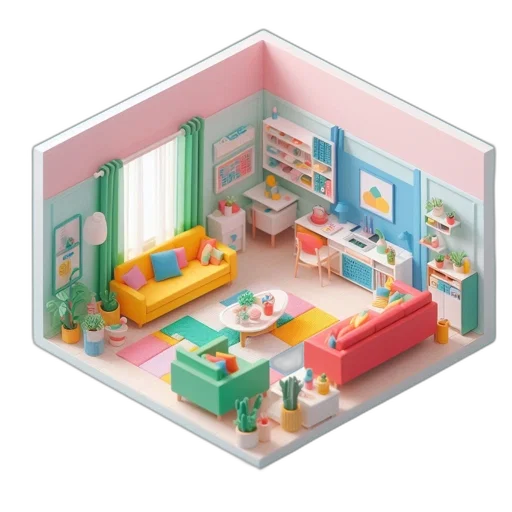 furniture, 3d render, concept art, photorealistic transparent PNG cut-out