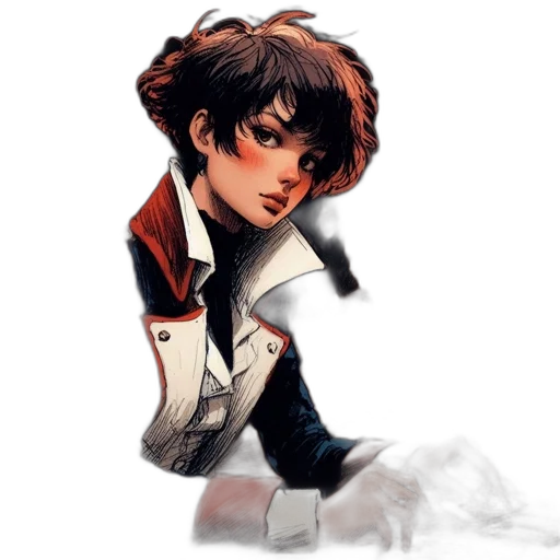 jacket, weapon, staff, robot transparent PNG cut-out