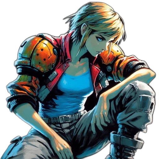 jacket, weapon, comic book art, concept art transparent PNG cut-out