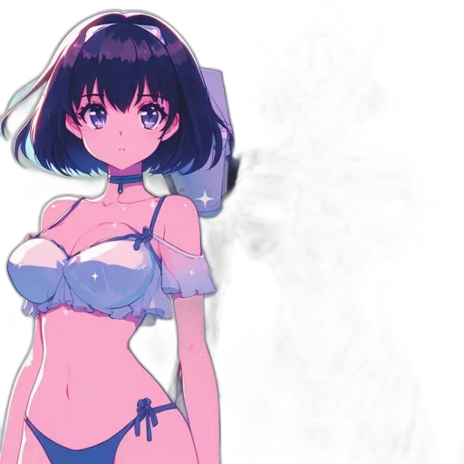 dress, anime, concept art, vaporwave transparent PNG cut-out
