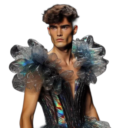 hair, dress, jacket, cyberpunk transparent PNG cut-out