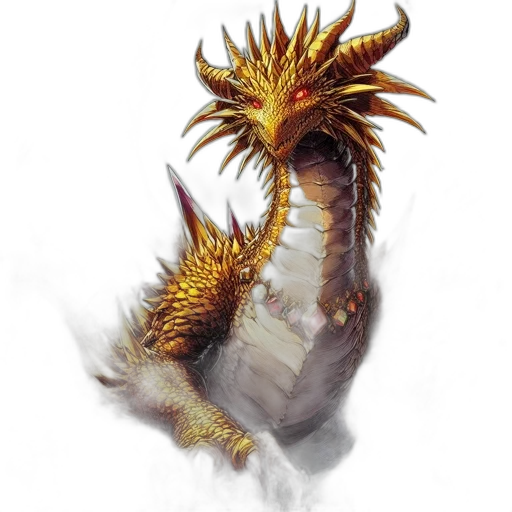 dragon, creature, staff, animal transparent PNG cut-out