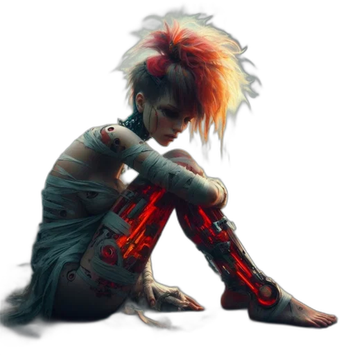 robot, cyberpunk, concept art, fantasy art transparent PNG cut-out