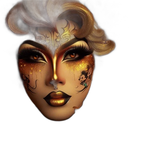 mask, face, crown, jewelry transparent PNG cut-out