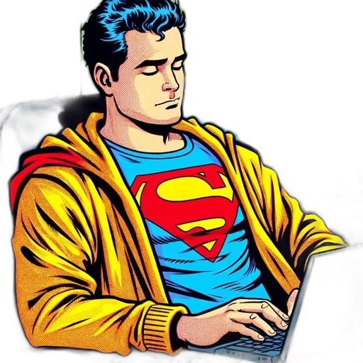 comic book art, cartoon, concept art, man transparent PNG cut-out