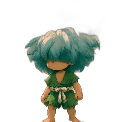 mask, dress, staff, creature transparent PNG cut-out