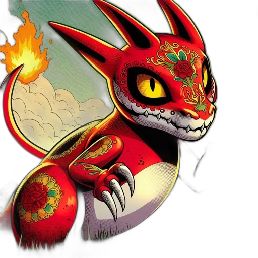 dragon, fantasy art, concept art, pixel art transparent PNG cut-out