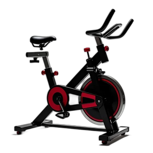 black, red, exercise, bike transparent PNG cut-out
