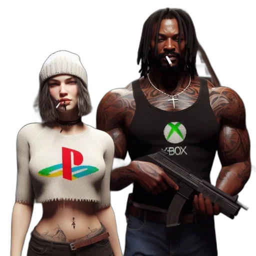 cyberpunk, concept art, pixel art, 3d render transparent PNG cut-out