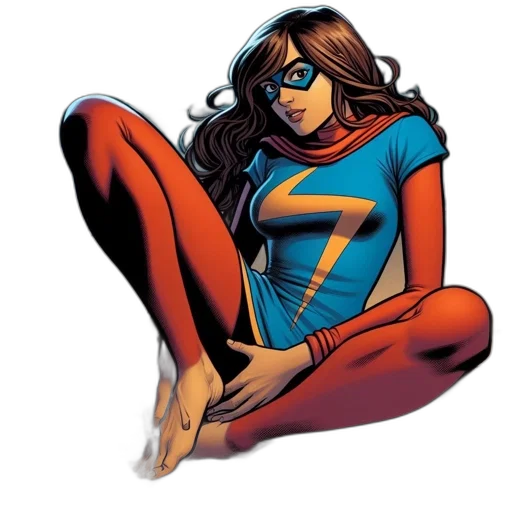 comic book art, concept art, cartoon, superheroine transparent PNG cut-out