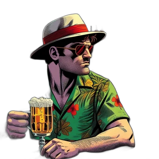 hat, jacket, comic book art, cartoon transparent PNG cut-out