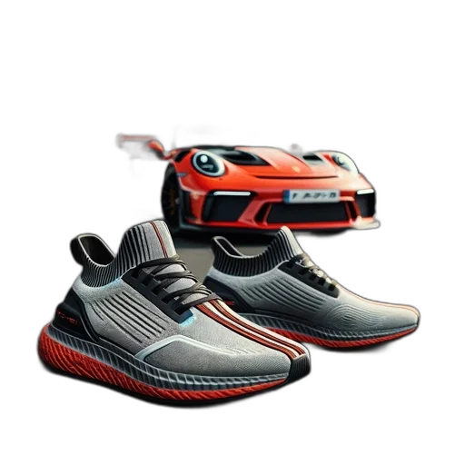 shoes, car, 3d render, photorealistic transparent PNG cut-out