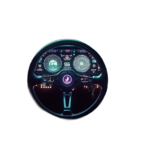 car, robot, weapon, vaporwave transparent PNG cut-out