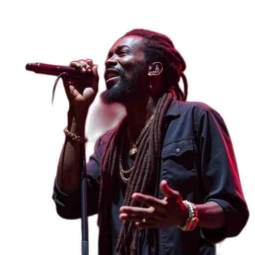 jacket, reggae, singer, performs transparent PNG cut-out