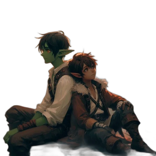 jacket, staff, concept art, fantasy art transparent PNG cut-out