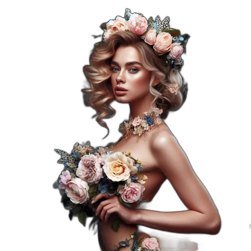 crown, dress, flower, jewelry transparent PNG cut-out