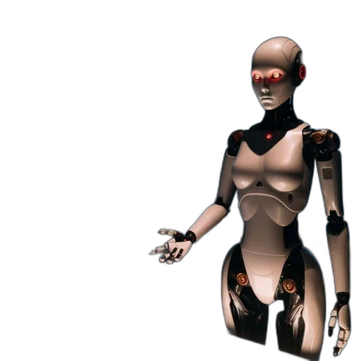 robot, 3d render, concept art, cyberpunk transparent PNG cut-out