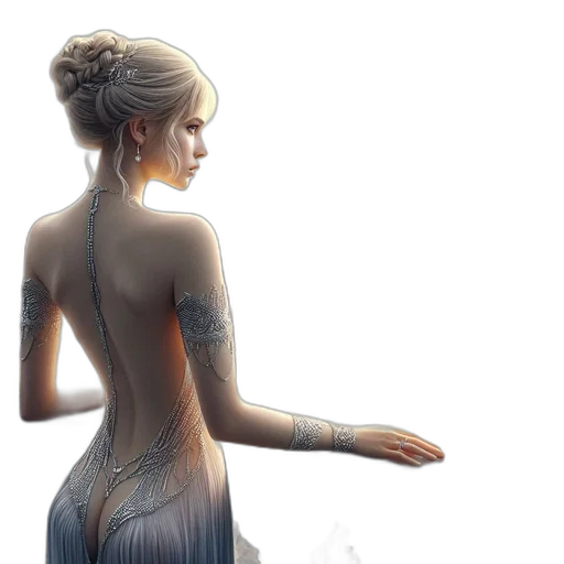 dress, jewelry, concept art, fantasy art transparent PNG cut-out