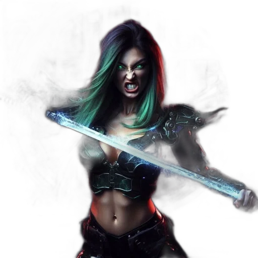 fantasy art, concept art, comic book art, cyberpunk transparent PNG cut-out