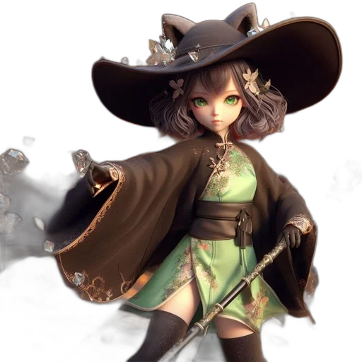 staff, hat, fantasy art, concept art transparent PNG cut-out