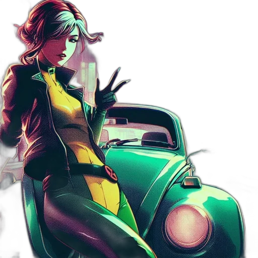 car, jacket, comic book art, concept art transparent PNG cut-out